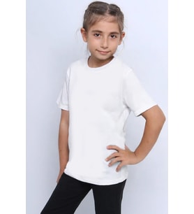 ÇOCUK TSHİRT DÜZ RENK C52 (Beyaz)