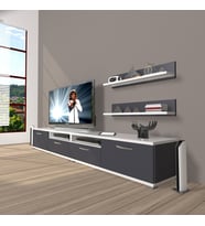 Decoraktiv Eko 200R Mdf Tv Ünitesi Tv Sehpası (Beyaz - Antrasit)