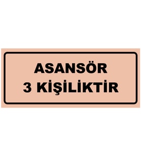 ASANSÖR YAZILI UYARI LEVHASI (Bakır)