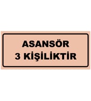 ASANSÖR YAZILI UYARI LEVHASI (Bakır)