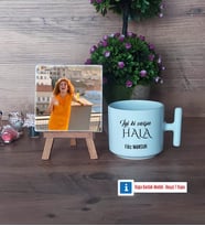 Halaya Hediye Fotoğraflı Dekoratif Taş, Kupa Bardak Beyaz Hediye (Model 12)