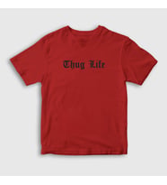 Presmono Unisex Çocuk Beyaz Thug Life 2pac Tupac Shakur T-Shirt 369927tt (Kırmızı)