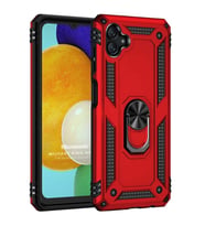 Microsonic Samsung Galaxy A05 Kılıf Military Ring Holder Siyah (Kırmızı)