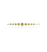 Kadir Jewellery 22 Ayar Altın Kaplama Zirkon Taşlı Ayarlanabilir Zincir Bileklik (Zeytin Yeşili)