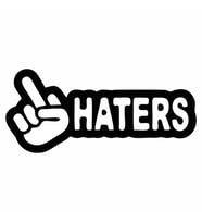 Haters Araba Sticker siyah 15x6 CM (Siyah-Siyah)