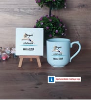 Kadın Yüzme Antrenörü Dekoratif Taş, Kupa Bardak Kırmızı Hediye (Model 4)