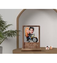 BK Gift Kişiye Özel Sevgililer Karikatürlü Ahşap Standlı Biblo, Sevgililer Günü Hediyesi, Doğum Günü Hediyesi, Yıl Dönümü Hediyesi (Model 11)