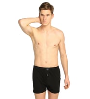 Tutku Erkek Penye Düğmeli Düz Renkli Boxer 0117 - 9 Adet (Siyah)