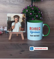 Rehber Öğretmen Fotoğraflı Dekoratif Taş, Kupa Bardak Beyaz Hediye (Model 14)