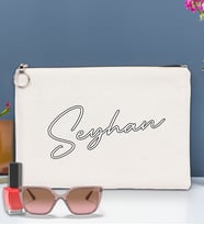 BK Gift Kişiye Özel İsimli-6 Astarlı Portföy Çanta 30x21cm(12 Renk Seçeneği), Baskılı El Çantası, Organizer Çanta (Ham)