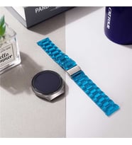 Samsung Galaxy Watch Active 2 44mm Kordon 20mm Şeffaf Baklalı Kordon (Mavi)