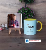 Yazılım Mühendisi Fotoğraflı Dekoratif Taş, Kupa Bardak Beyaz Hediye (Model 7)