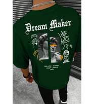 Unisex Dream Maker Baskılı Tasarım Tshirt (Yeşil)