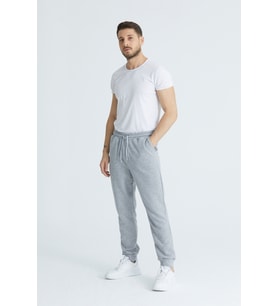 Twenty3 Erkek Basic 3 İplik Regular Fit Paçası Ribanalı Eşofman Altı (Gri)