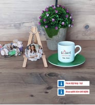 Eczane Teknikeri Türk Kahvesi Fincanı Ahşap Altlıklı ve Fotoğraflı Ahşap Anahtarlık Hediye (Model 9)
