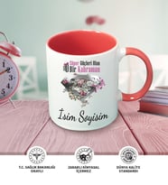 Anne Temalı Kişiye Özel İsim ve Fotoğraf Baskılı Kupa Bardak No:004 (Pembe)