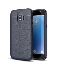 Microsonic Samsung Galaxy Grand Prime Pro Kılıf Deri Dokulu Silikon (Lacivert)