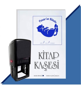 Kişiye Özel  Sevimli Kedi 2 Tarihli Kitap Kaşesi (Mavi)