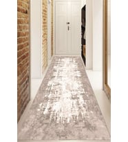Dijital Baskılı Kaymaz Taban Yıkanabilir Modern Yolluk Ve Koridor Halısı NDU-HT-496 (Kahverengi)