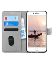 Microsonic Apple iPhone SE 2020 Kılıf Fabric Book Wallet (Gri)