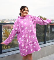 Welsoft Peluş Polar Giyilebilir Battaniye Pijama (Pembe)