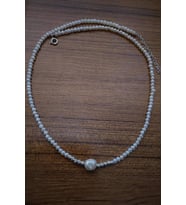  Gümüş toplu doğal kum incisi bayan kolye hs59e60 (Rose)