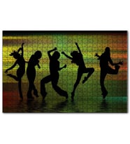 Cakapuzzle Su Üzerinde Dans Eden Kız Silüetleri  Puzzle Yapboz MDF (Ahşap) (500 Parça)