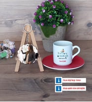 Kadın Türk Dili ve Edebiyatı Öğretmenine Hediye Türk Kahvesi Fincanı Ahşap Altlıklı ve Fotoğraflı Ahşap Anahtarlık Hediye (Model 3)