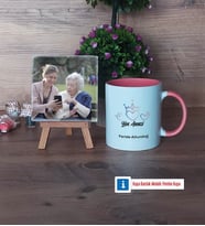 Yılın Annesi Fotoğraflı Dekoratif Taş, Kupa Bardak Beyaz Hediye (Model 6)