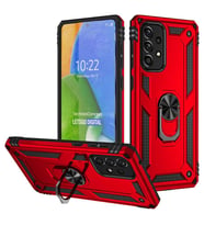 Galaxy A73 Kılıf Zore Vega Yüzüklü Standlı Zırh Kılıf (Kırmızı)