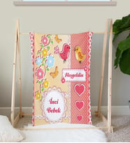 eJOYA Kişiye Özel İsimli Hoşgeldin Bebek Battaniyesi 92749 (Mor)