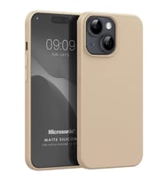 Microsonic Matte Silicone Apple iPhone 15 Plus Kılıf Siyah (Gold)