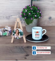 İspanyolca Öğretmeni Türk Kahvesi Fincanı Ahşap Altlıklı ve Fotoğraflı Ahşap Anahtarlık HediyeÖğretmenler Günü Hediyesi (Model 7)