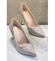 Pretty 9246 Kadın Simli 9 Cm Kadeh Ökçe Stiletto (Altın)