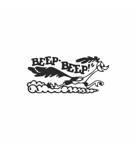 Beep Beep Araba Sticker siyah 17x8 CM (Siyah)
