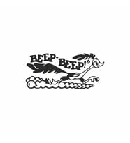 Beep Beep Araba Sticker siyah 17x8 CM (Siyah)