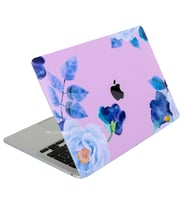McStorey Macbook Air M2 Kılıf A2681 ile Uyumlu Kaplama Sticker Laptop Koruyucu Flower03 (Eflatun)