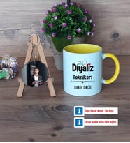 Diyaliz Teknikeri Kupa Bardak Beyaz ve Fotoğraflı Ahşap Anahtarlık Hediye (Model 7)