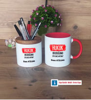 Hukuk Okuduğumu Söylemiş Miydim Kalemlik, Kupa Bardak T Kişiye Özel Hediye (Model 5)