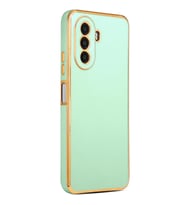 Huawei Nova Y70 Kılıf Zore Bark Kenarları Altın Renk Kılıf (Açık Yeşil)