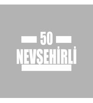 50 Nevşehirli Araba Sticker siyah 16x9 CM (Beyaz)