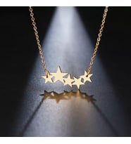 Kişiye Özel 925 Ayar Gümüş Yıldızlar Kolye (Gold)