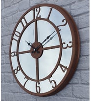 Markakanvas Metal  AYNALI Duvar Saati  ( Çap 50 cm -Çap 80 cm ) (Bakır)