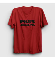Presmono Unisex Sarı Logo V2 Imagine Dragons T-Shirt 82117tt (Kırmızı)