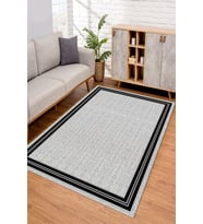 Dijital Kaymaz Taban Yıkanabilir Renkli Salon Halısı Mutfak Halısı Yolluk ND-SD-361 (Gri)
