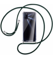 Oppo A52 Şeffaf Boyun Omuz Askılı İpli Korumalı Silikon Kılıf (Beyaz)