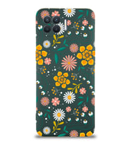Oppo Reno 4 Lite Uyumlu Lansman Kılıf Çiçek Tasarımlı İçi Kadife Kapak (Yeşil)