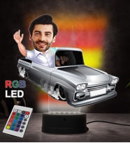 Doğum Günü Hediyesi,Sevgiliye Hediye, Kişiye Özel Fotoğraflı Şoför Karikatür 3D Led Lamba (RGB)