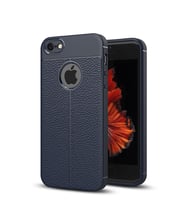 Microsonic Apple iPhone SE Kılıf Deri Dokulu Silikon (Lacivert)