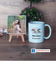 Emlakçı Fotoğraflı Dekoratif Taş, Kupa Bardak Beyaz Hediye (Model 1)